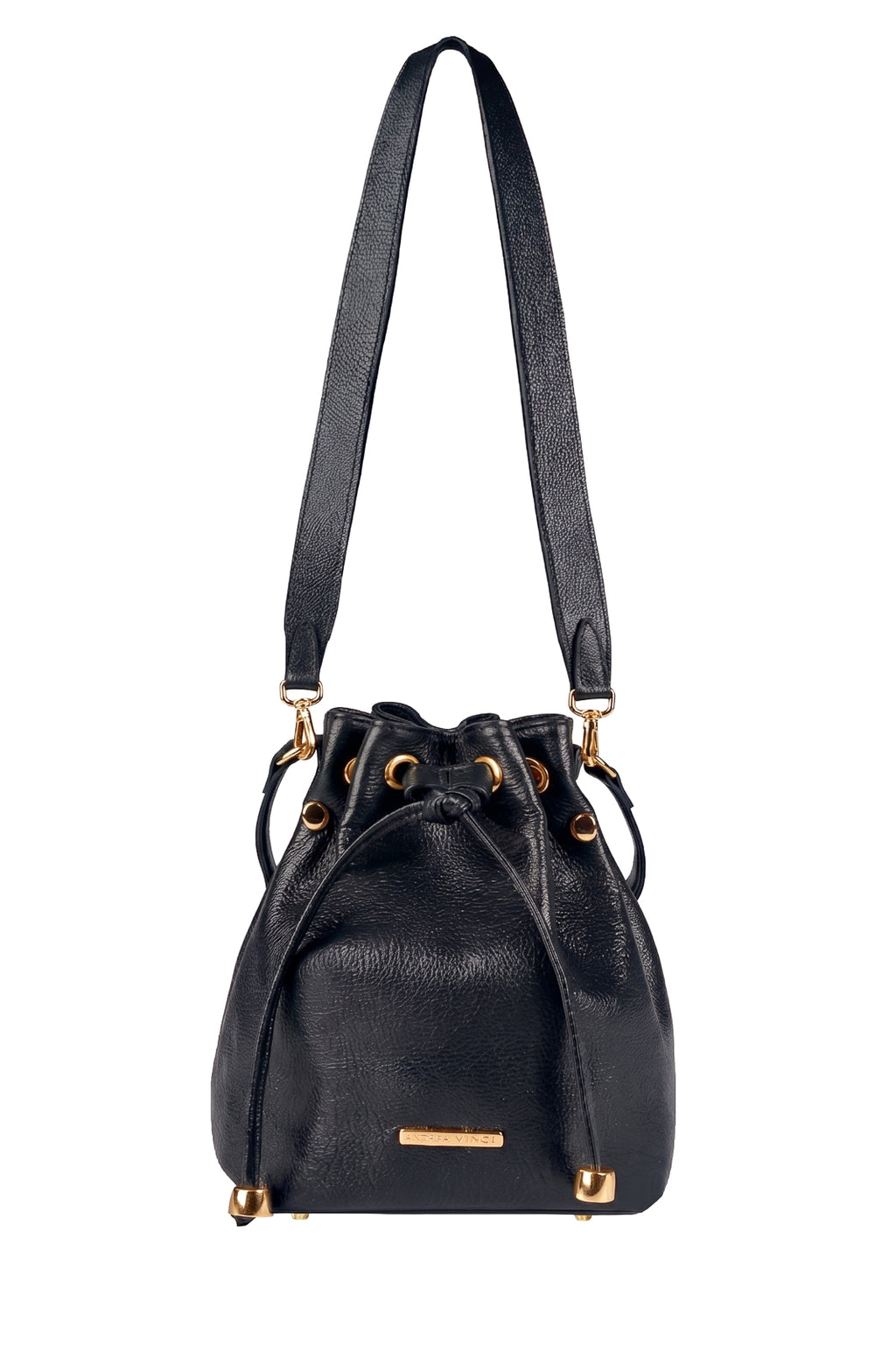 Bolsa saco em couro liso Nubia