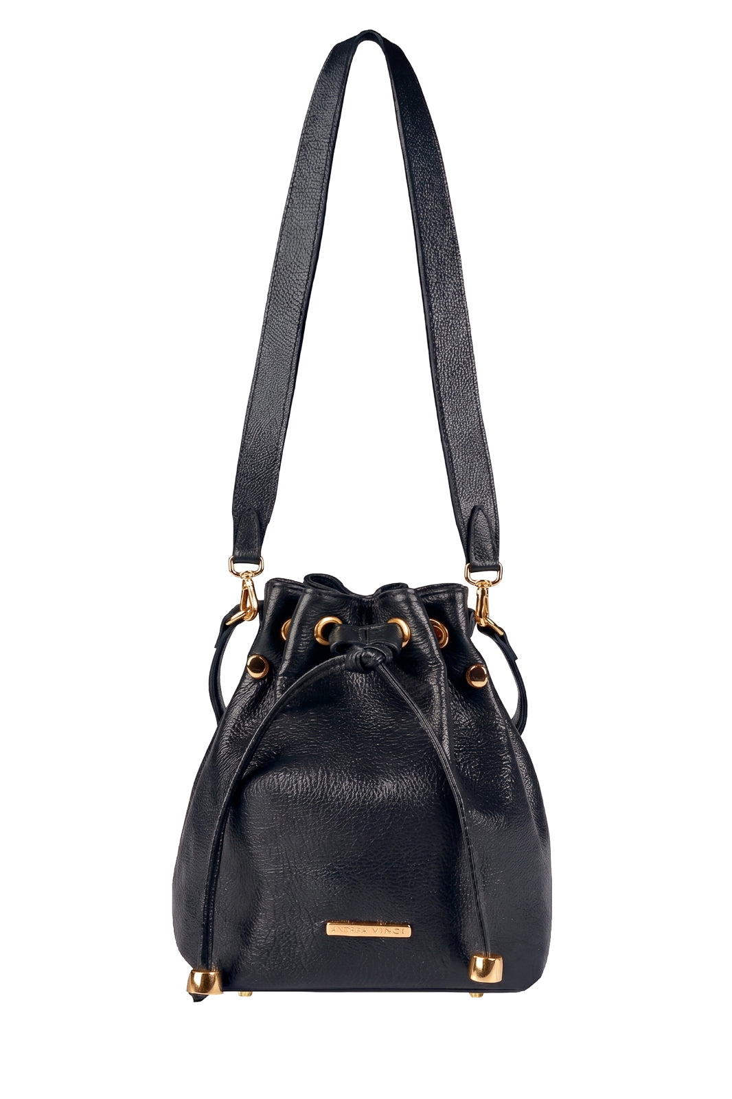 Bolsa saco em couro liso Nubia