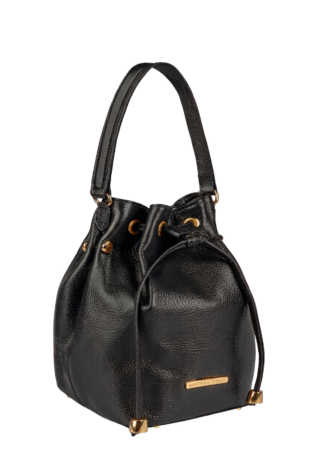 Bolsa saco em couro liso Nubia