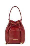 Bolsa saco em couro liso Nubia