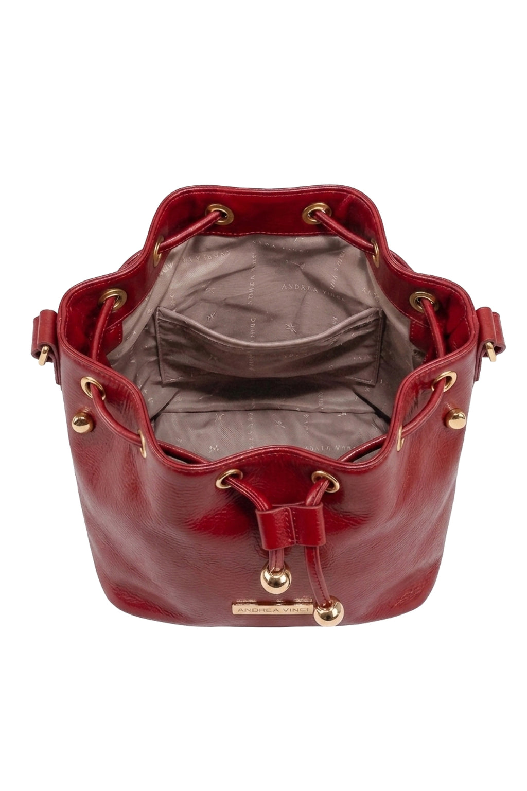 Bolsa saco em couro liso Nubia