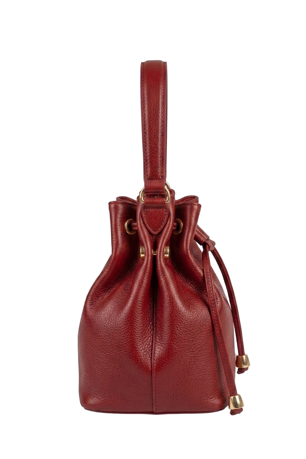 Bolsa saco em couro liso Nubia