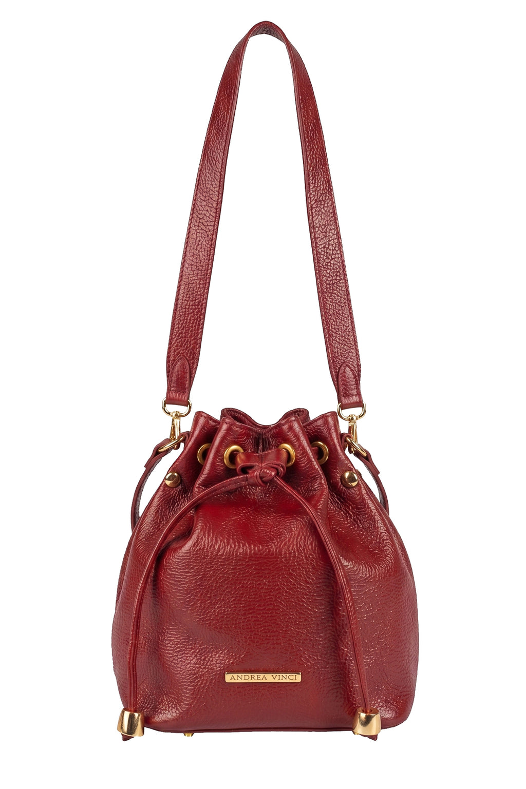 Bolsa saco em couro liso Nubia
