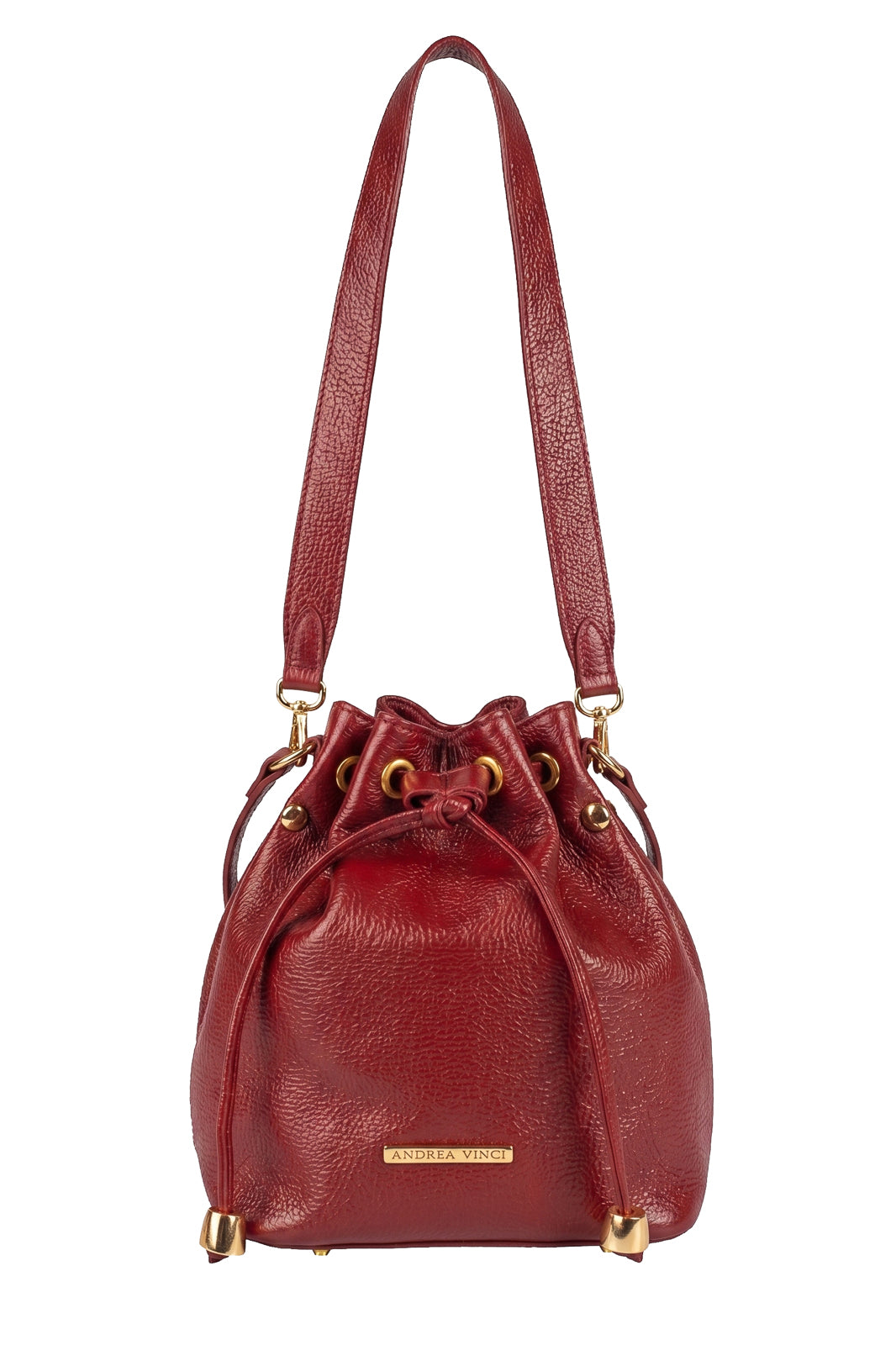 Bolsa saco em couro liso Nubia