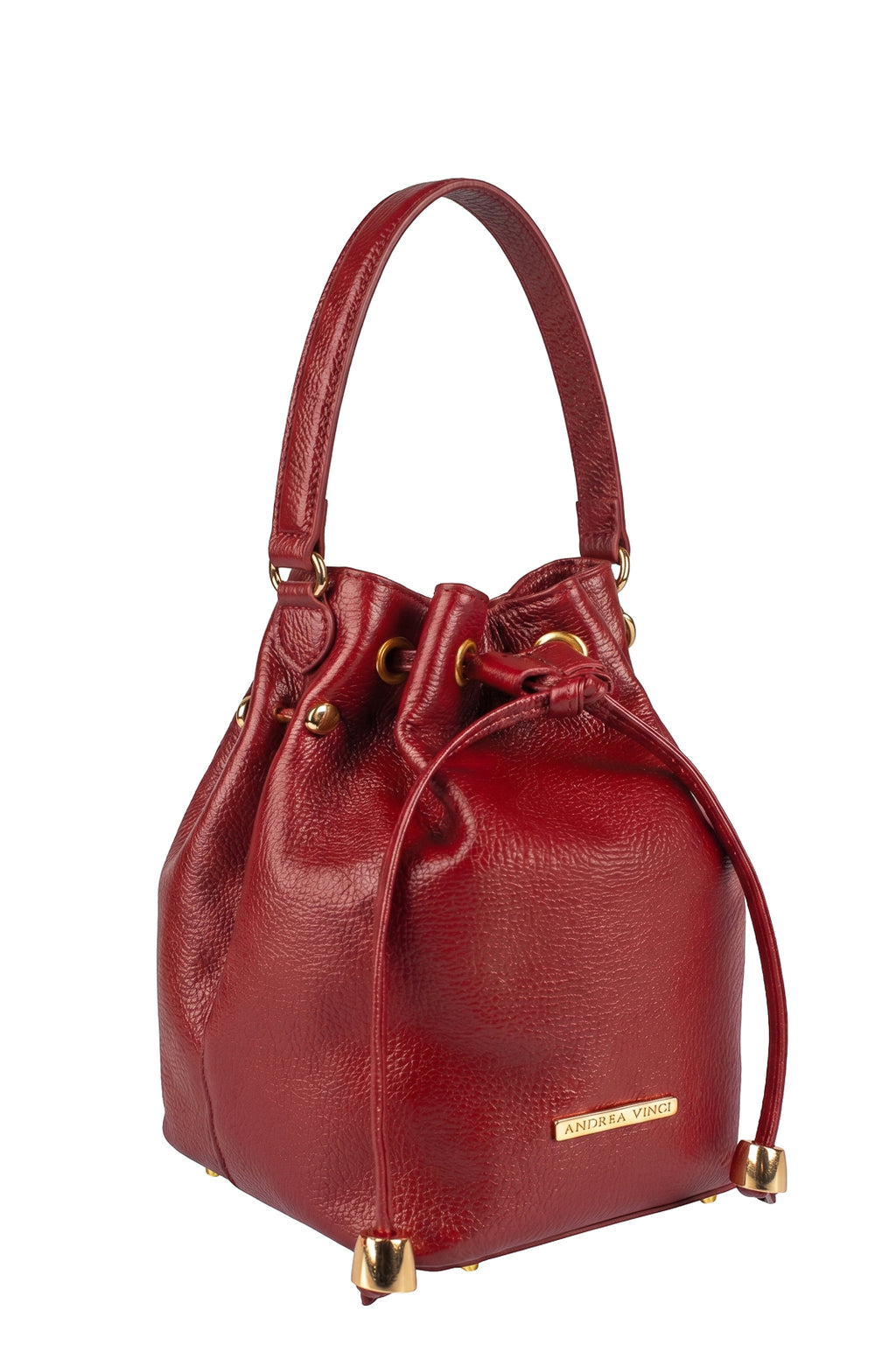 Bolsa saco em couro liso Nubia