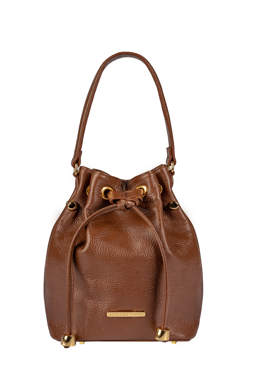 Bolsa saco em couro liso Nubia