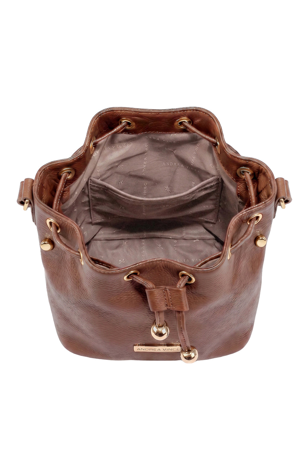 Bolsa saco em couro liso Nubia