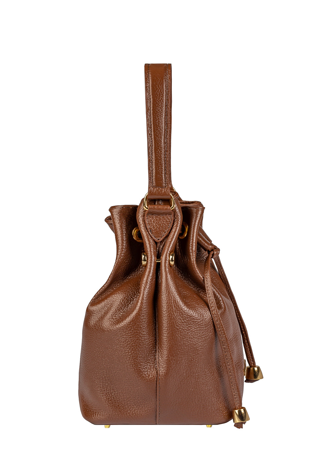 Bolsa saco em couro liso Nubia