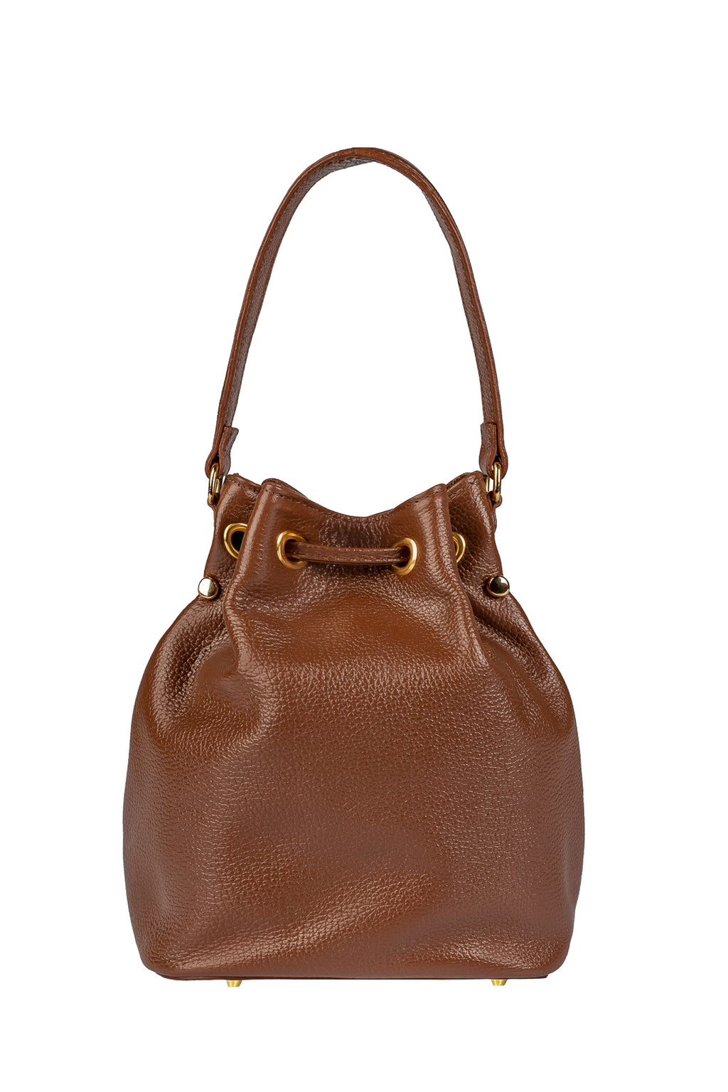 Bolsa saco em couro liso Nubia