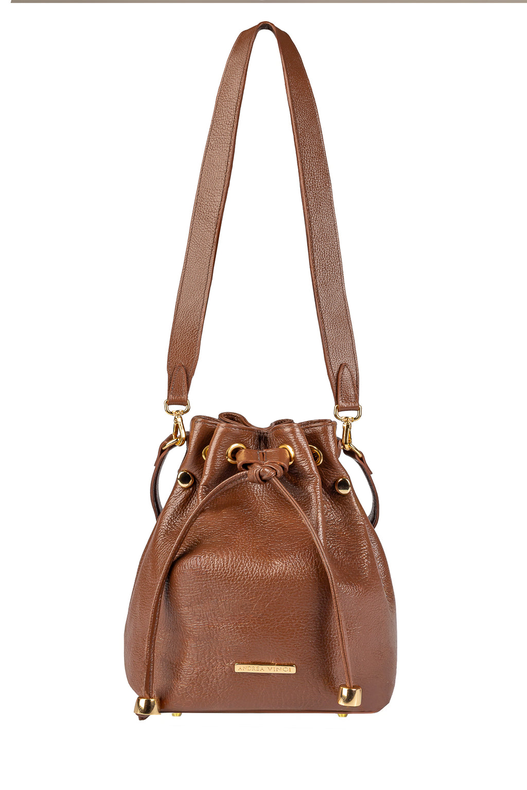 Bolsa saco em couro liso Nubia