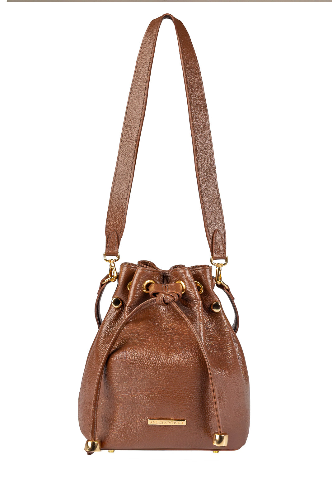 Bolsa saco em couro liso Nubia