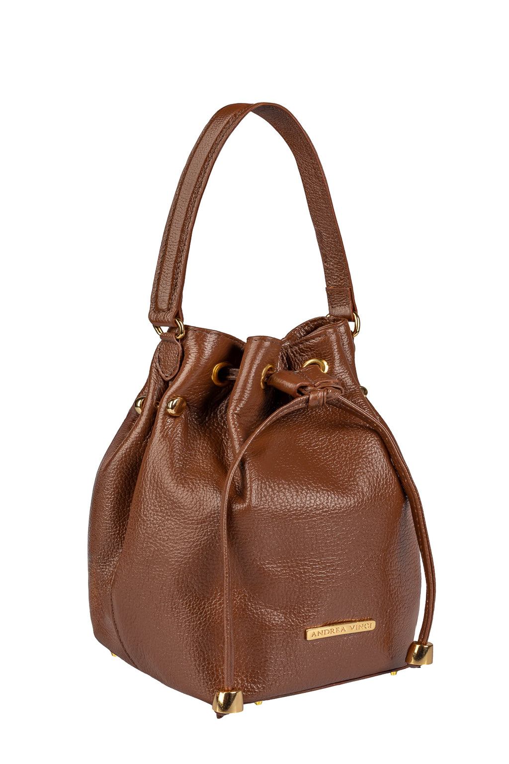 Bolsa saco em couro liso Nubia