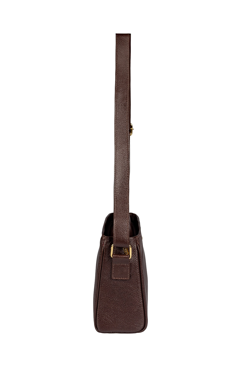 Bolsa transversal de couro liso com divisórias Marta