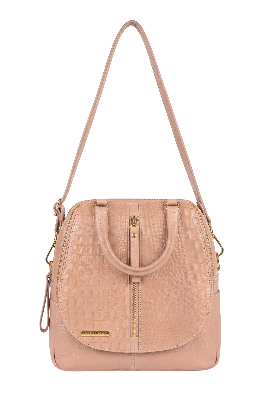 Bolsa mochila 2 em 1 em couro croco Marina