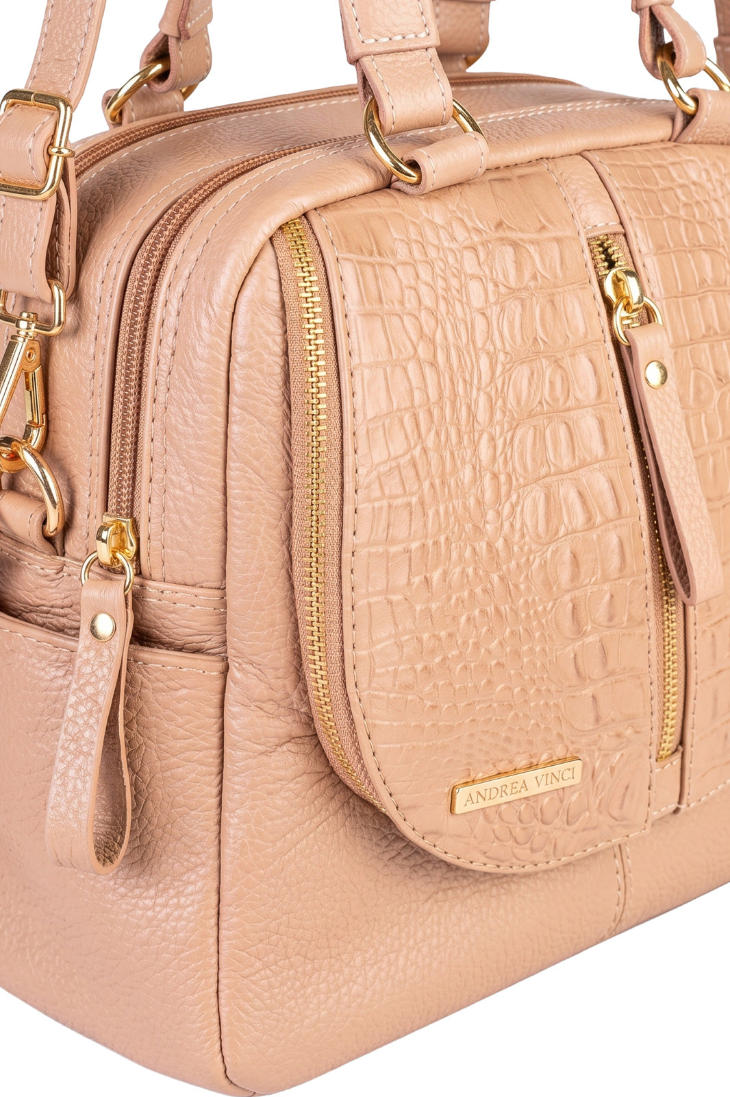 Bolsa mochila 2 em 1 em couro croco Marina