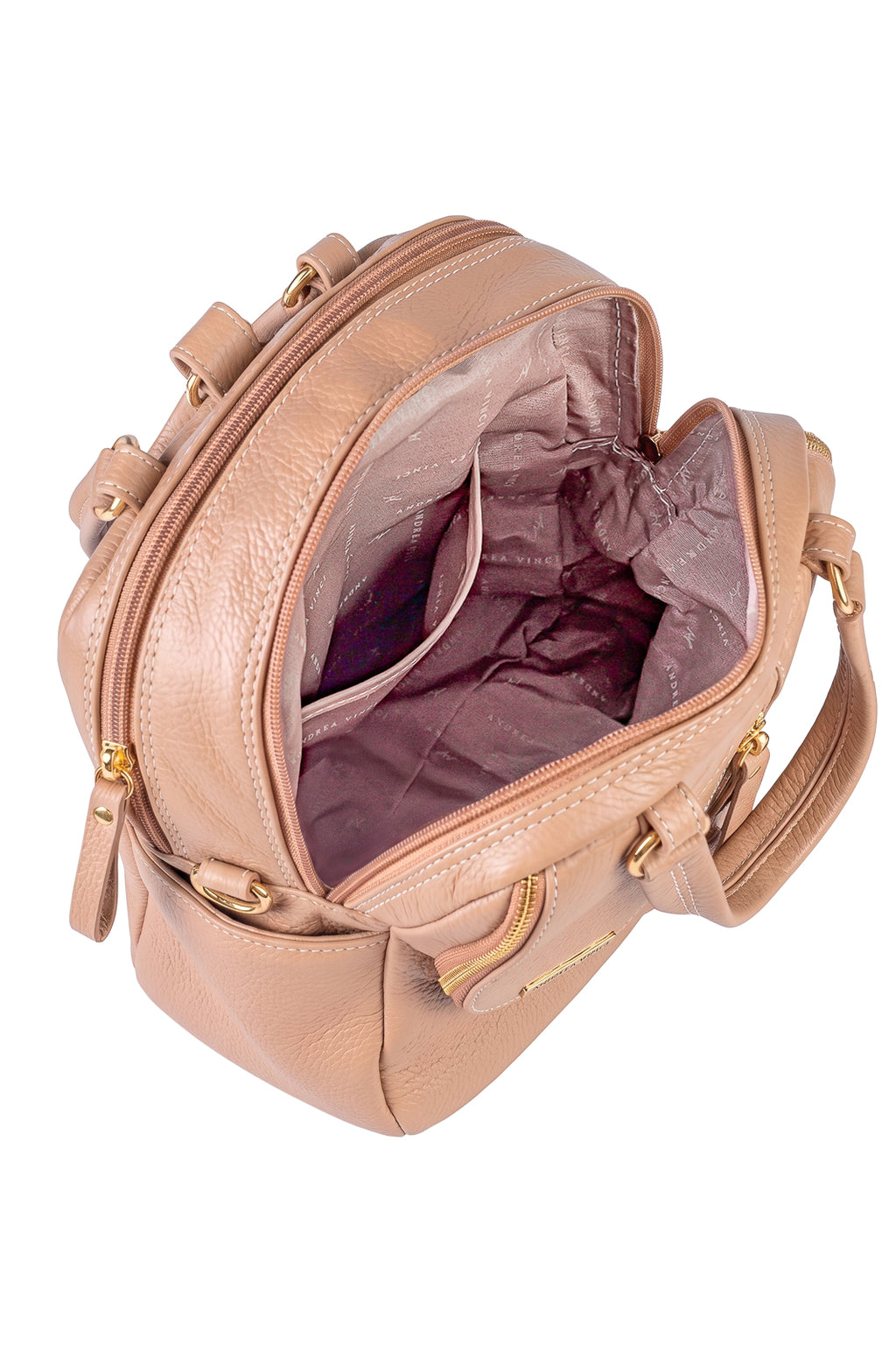 Bolsa mochila 2 em 1 em couro liso Marina