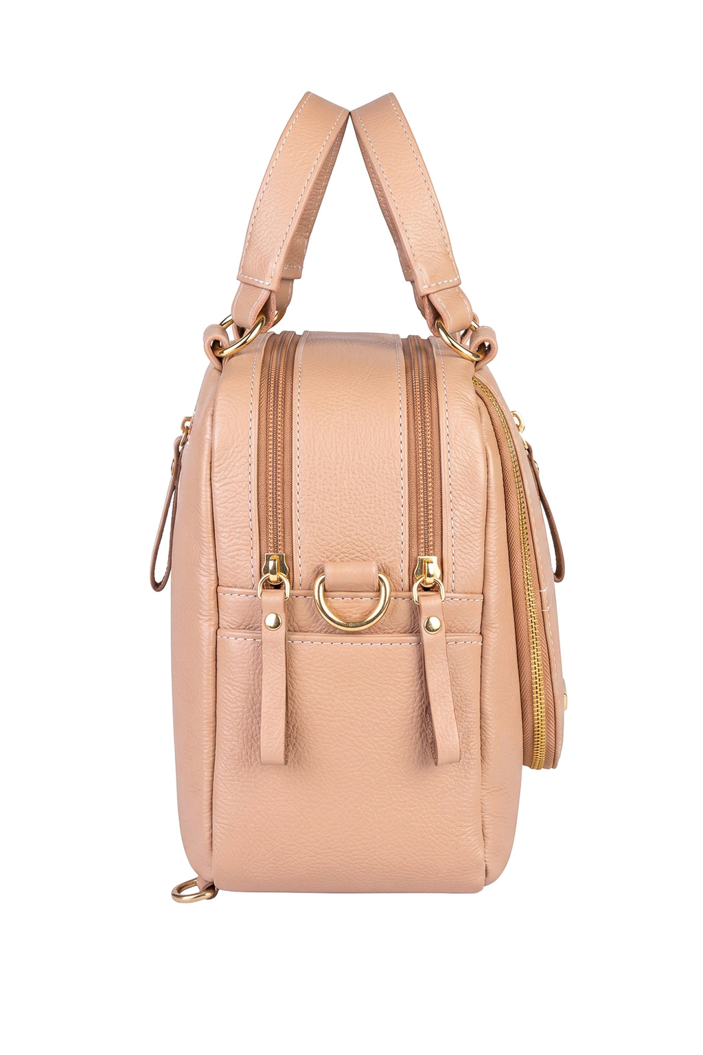 Bolsa mochila 2 em 1 em couro liso Marina
