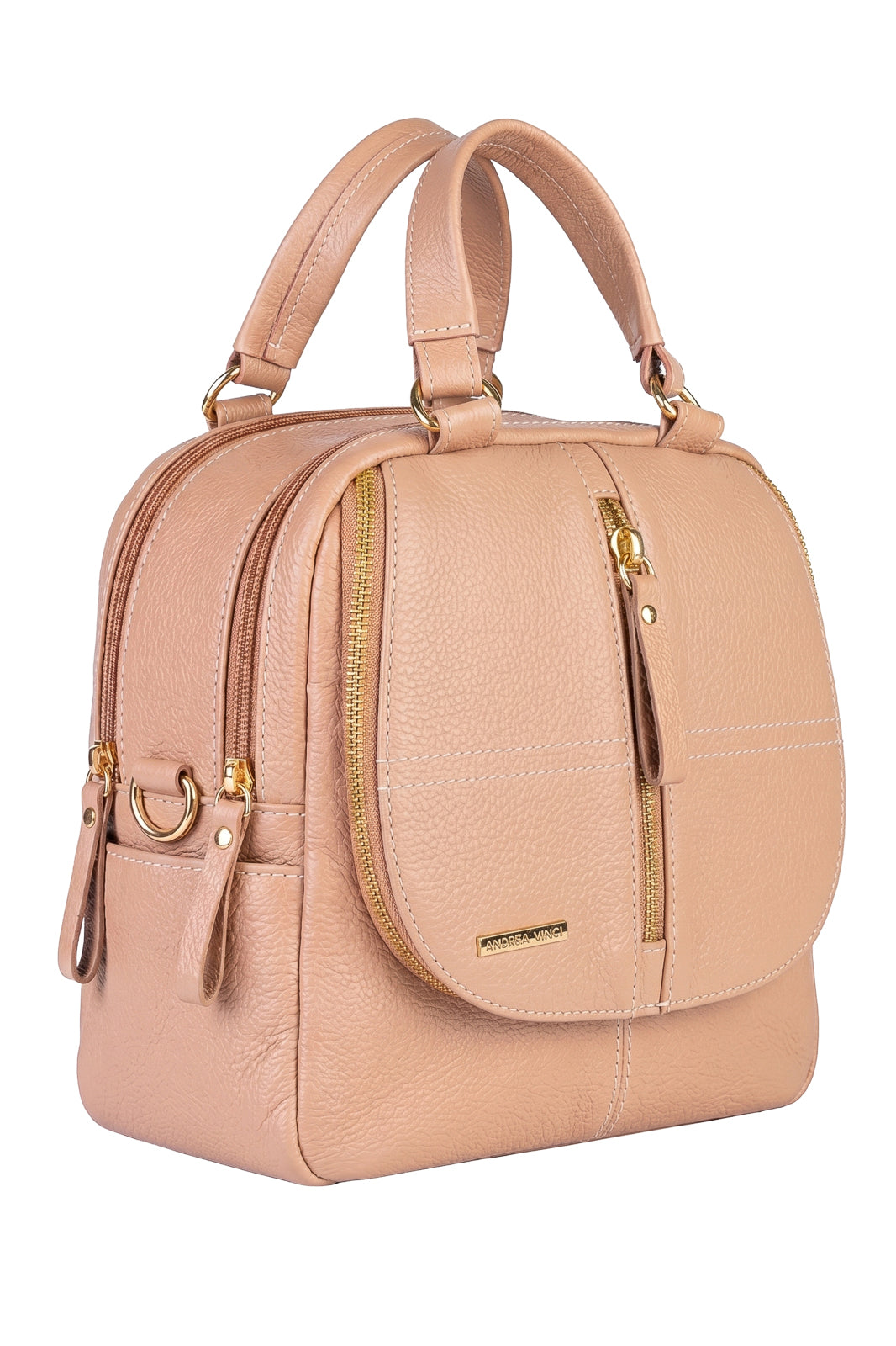 Bolsa mochila 2 em 1 em couro liso Marina