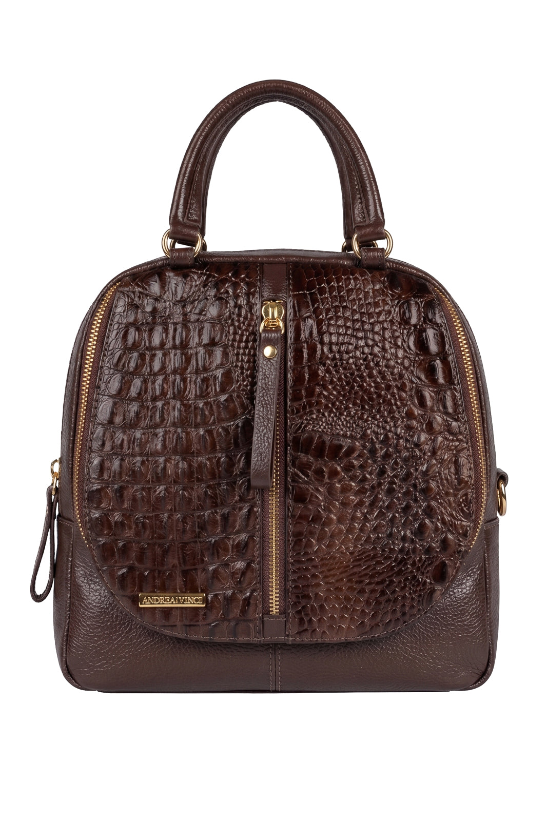 Bolsa mochila 2 em 1 em couro croco Marina