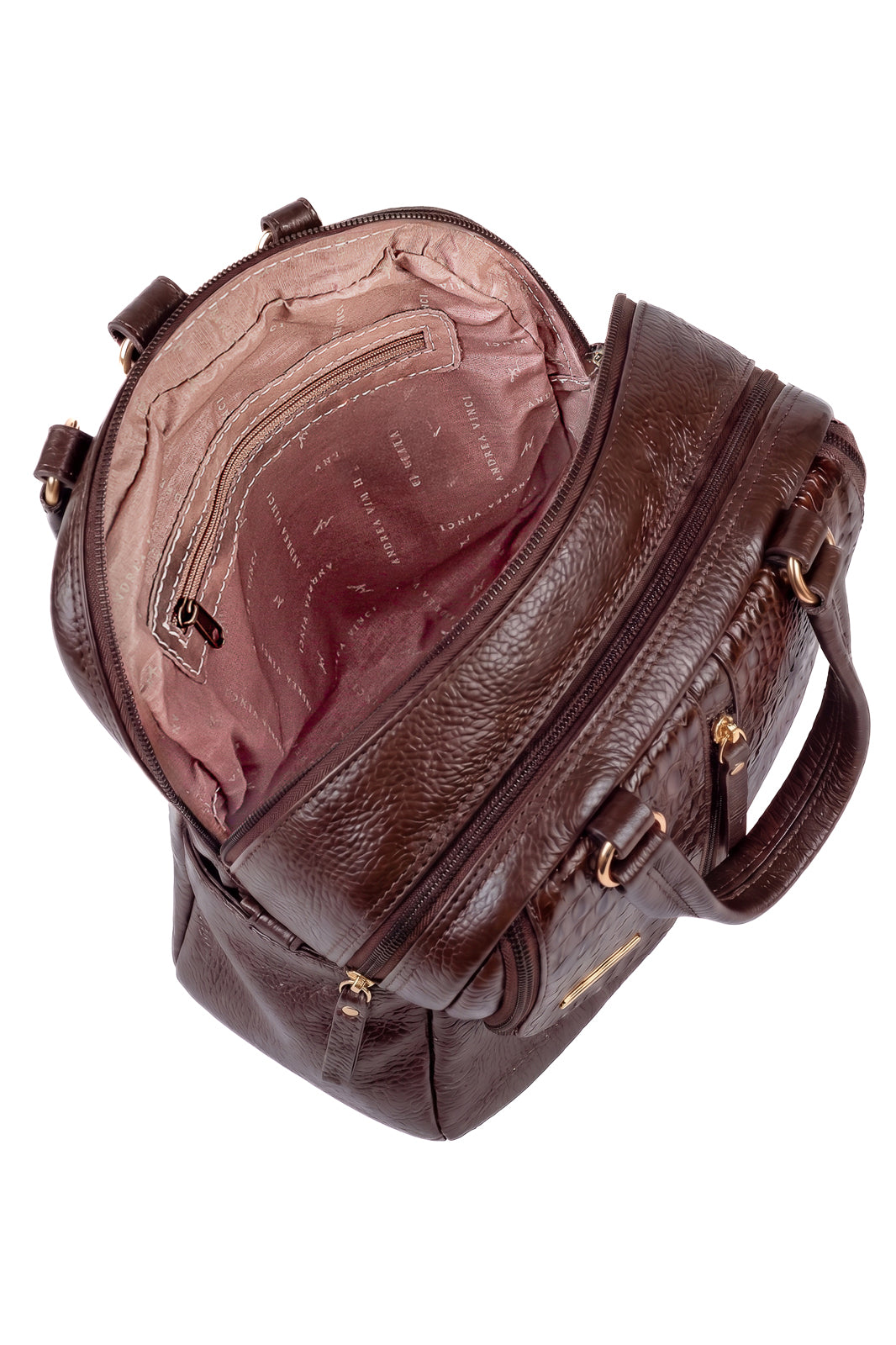 Bolsa mochila 2 em 1 em couro croco Marina