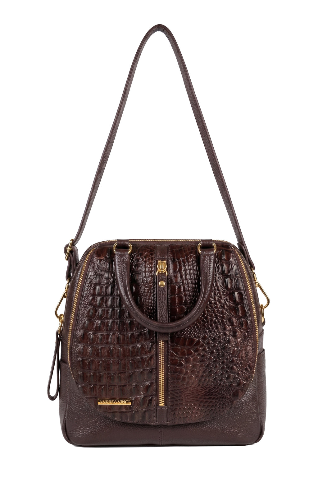 Bolsa mochila 2 em 1 em couro croco Marina