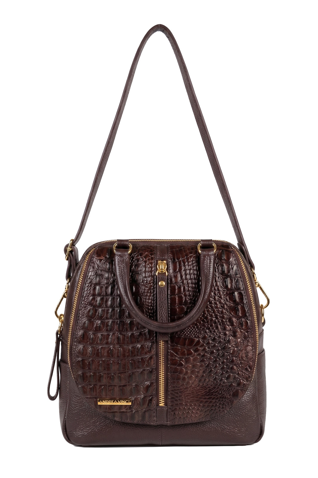 Bolsa mochila 2 em 1 em couro croco Marina