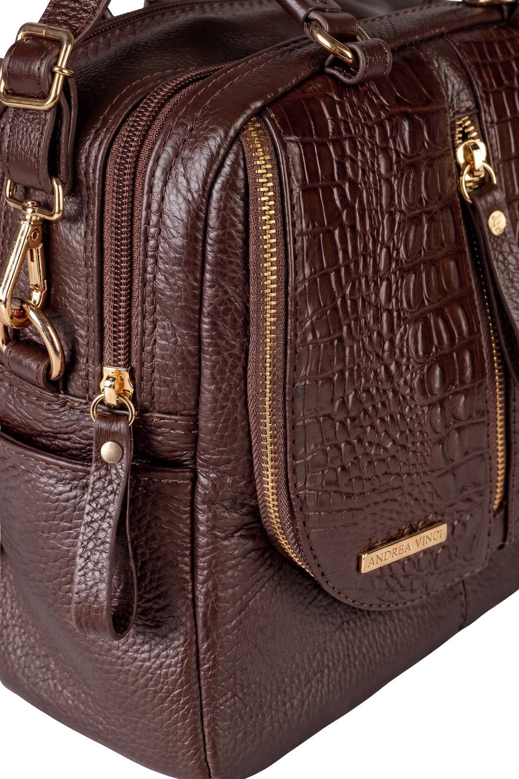 Bolsa mochila 2 em 1 em couro croco Marina