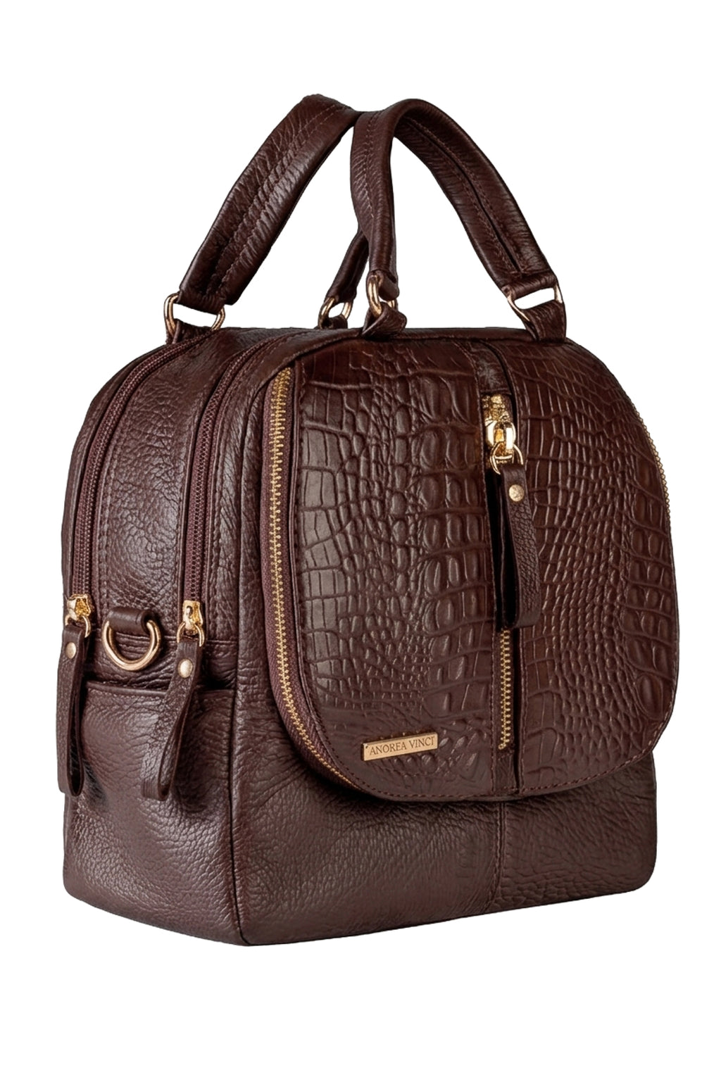 Bolsa mochila 2 em 1 em couro croco Marina