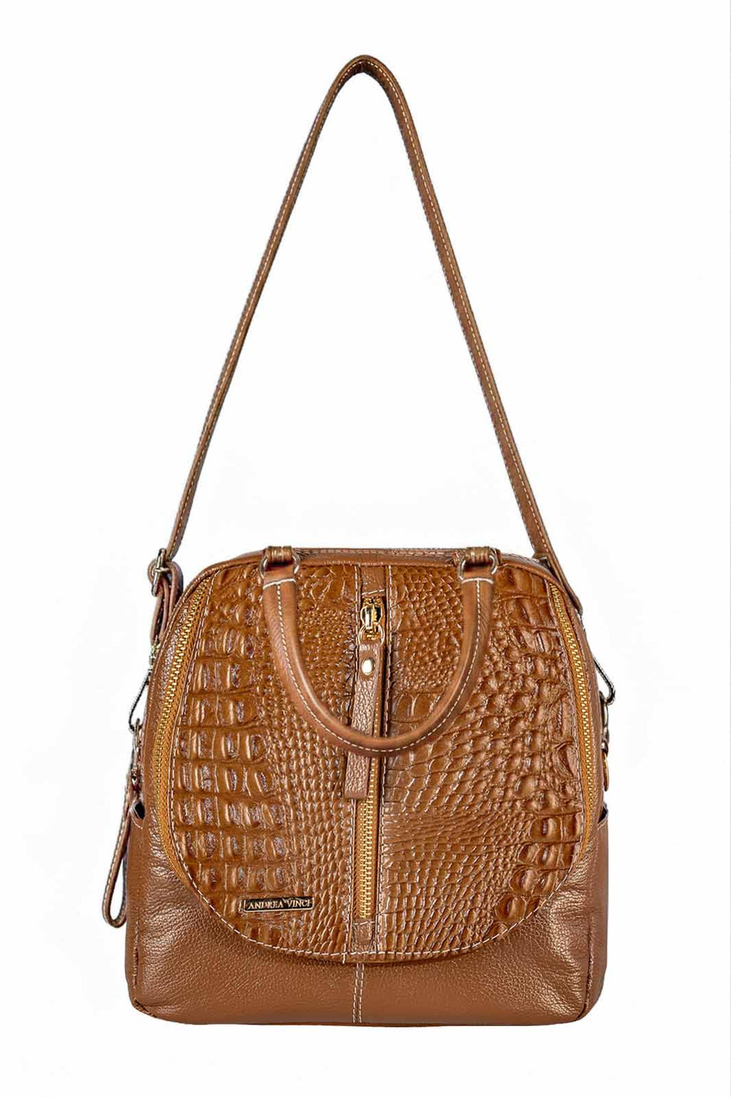Bolsa mochila 2 em 1 em couro croco Marina