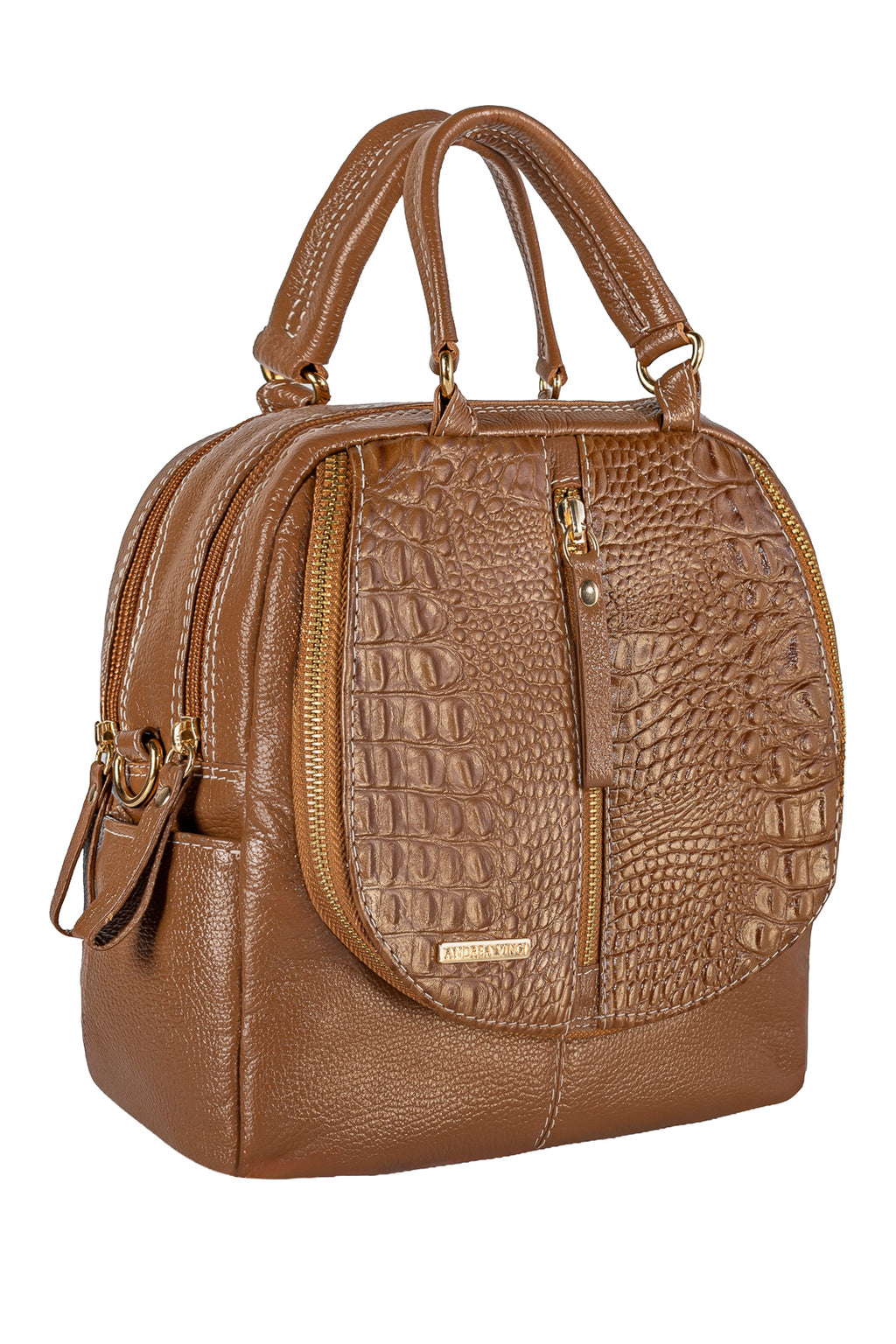 Bolsa mochila 2 em 1 em couro croco Marina