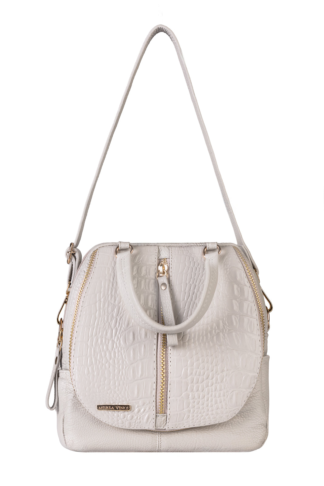 Bolsa mochila 2 em 1 em couro croco Marina