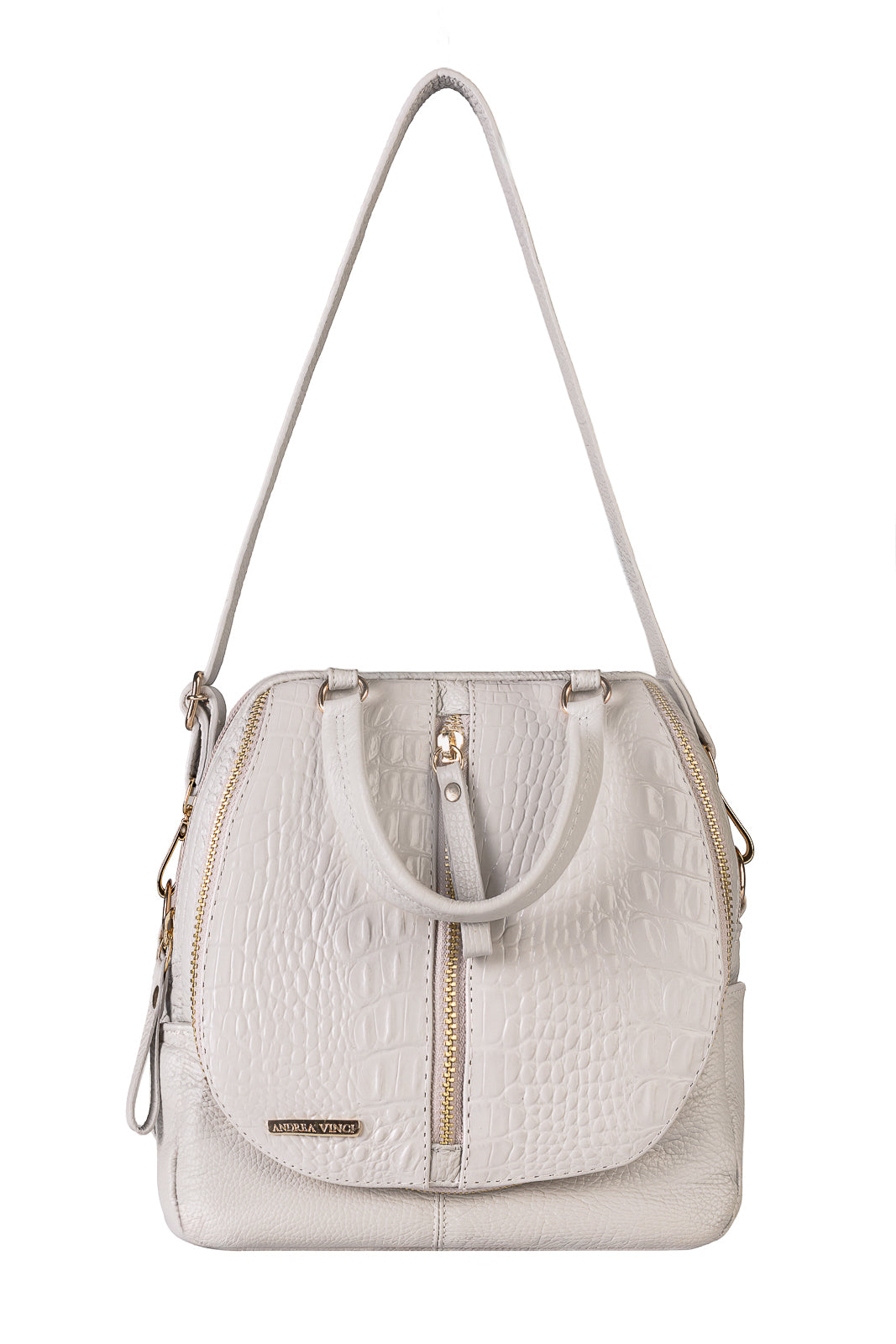 Bolsa mochila 2 em 1 em couro croco Marina