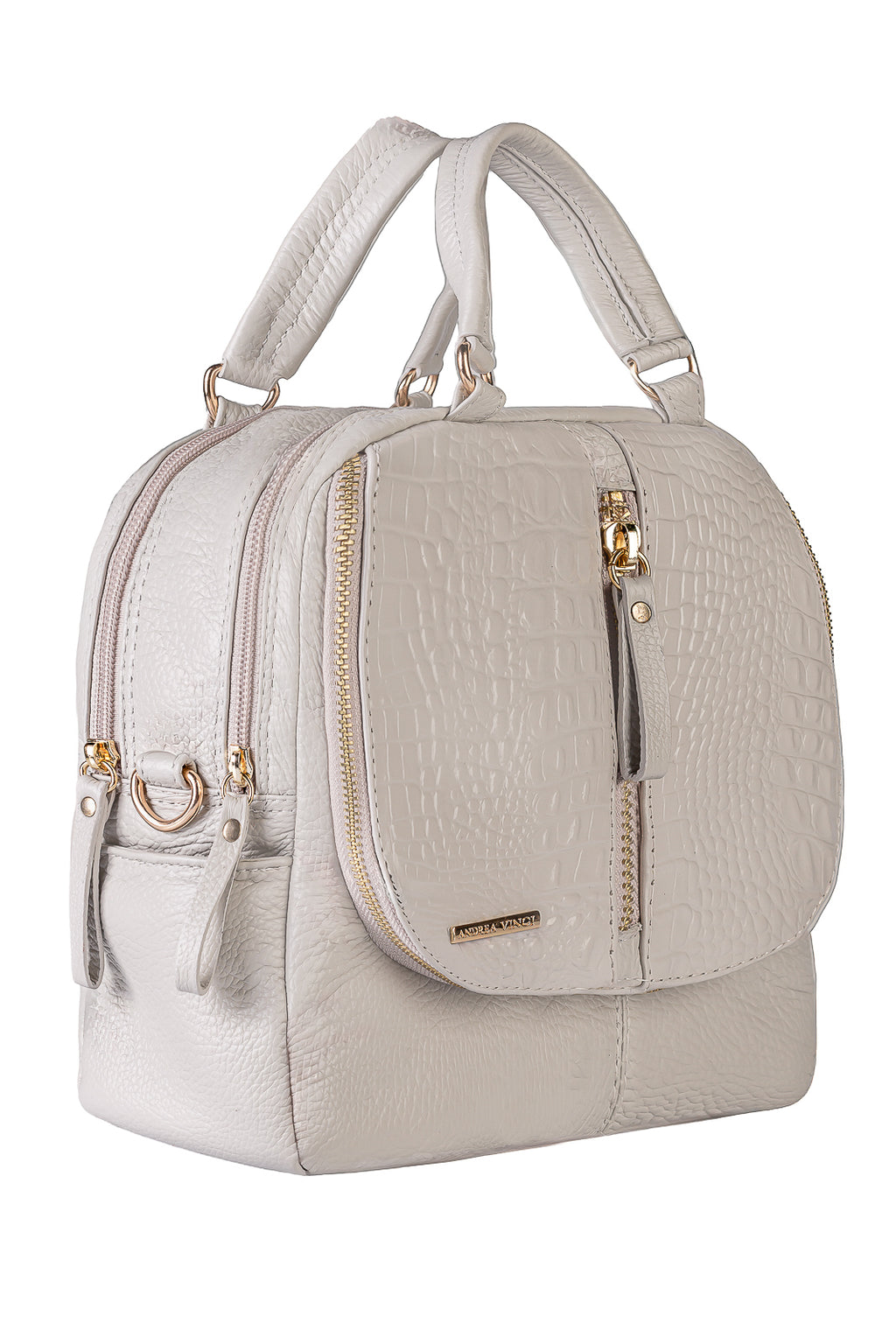 Bolsa mochila 2 em 1 em couro croco Marina