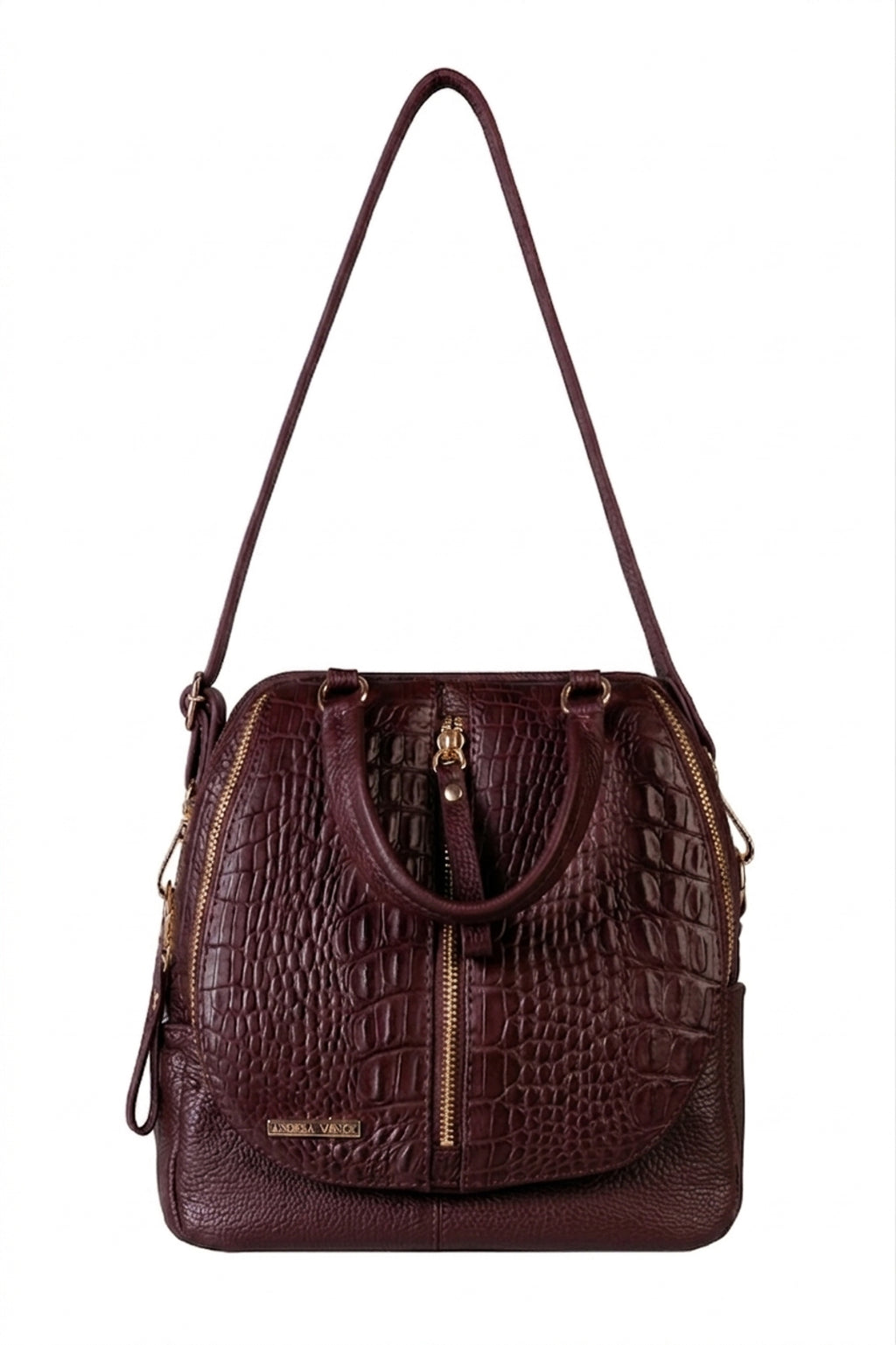 Bolsa mochila 2 em 1 em couro croco Marina