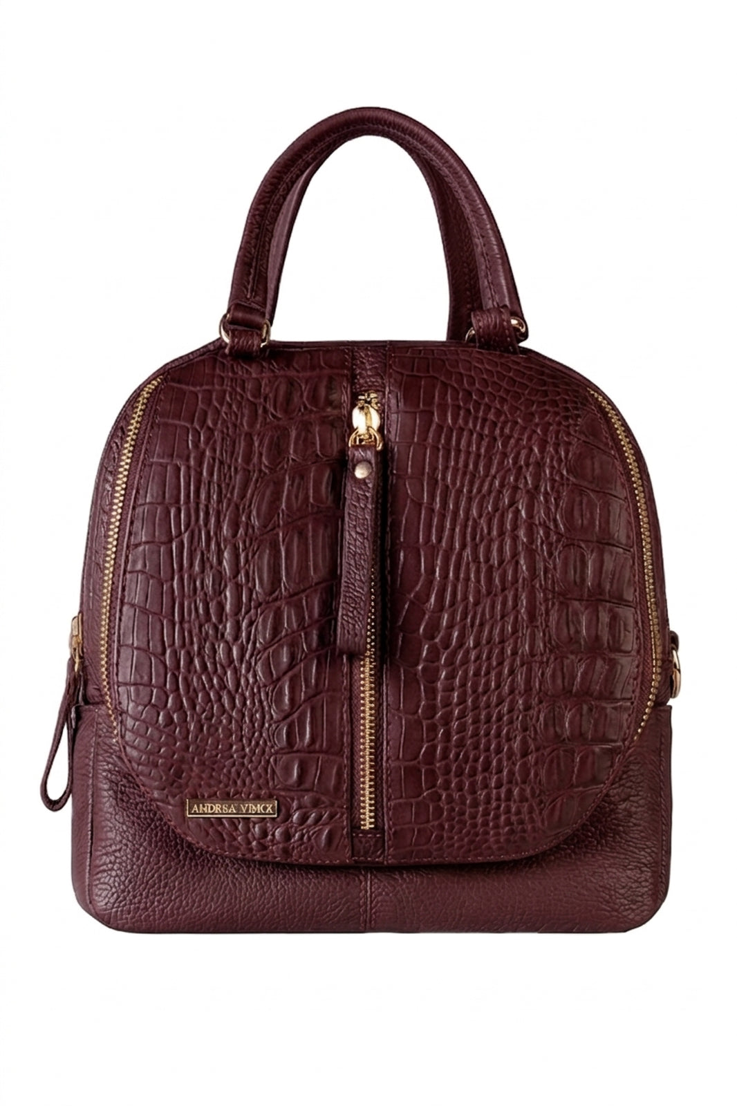Bolsa mochila 2 em 1 em couro croco Marina