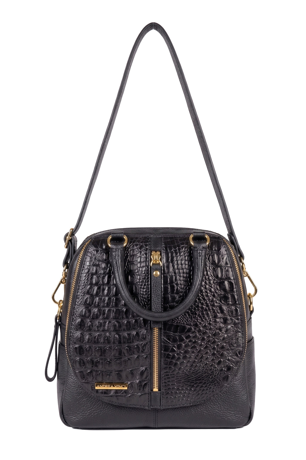 Bolsa mochila 2 em 1 em couro croco Marina