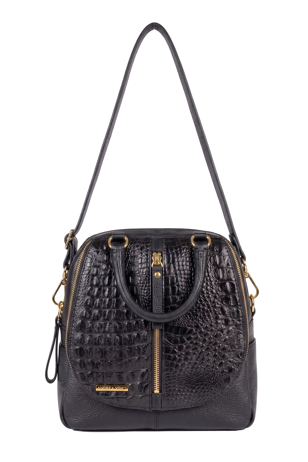Bolsa mochila 2 em 1 em couro croco Marina