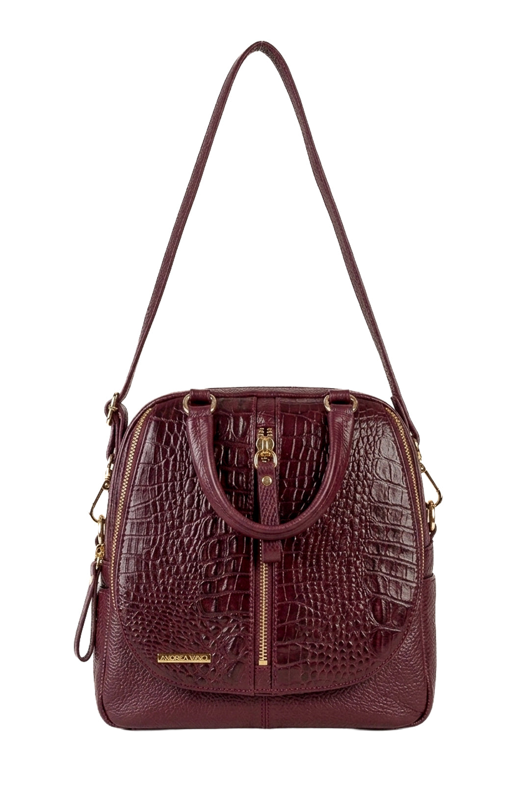 Bolsa mochila 2 em 1 em couro croco Marina