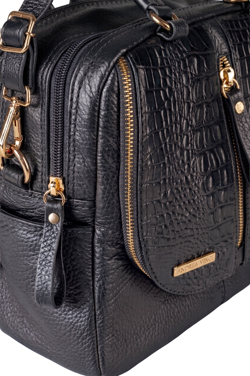 Bolsa mochila 2 em 1 em couro croco Marina