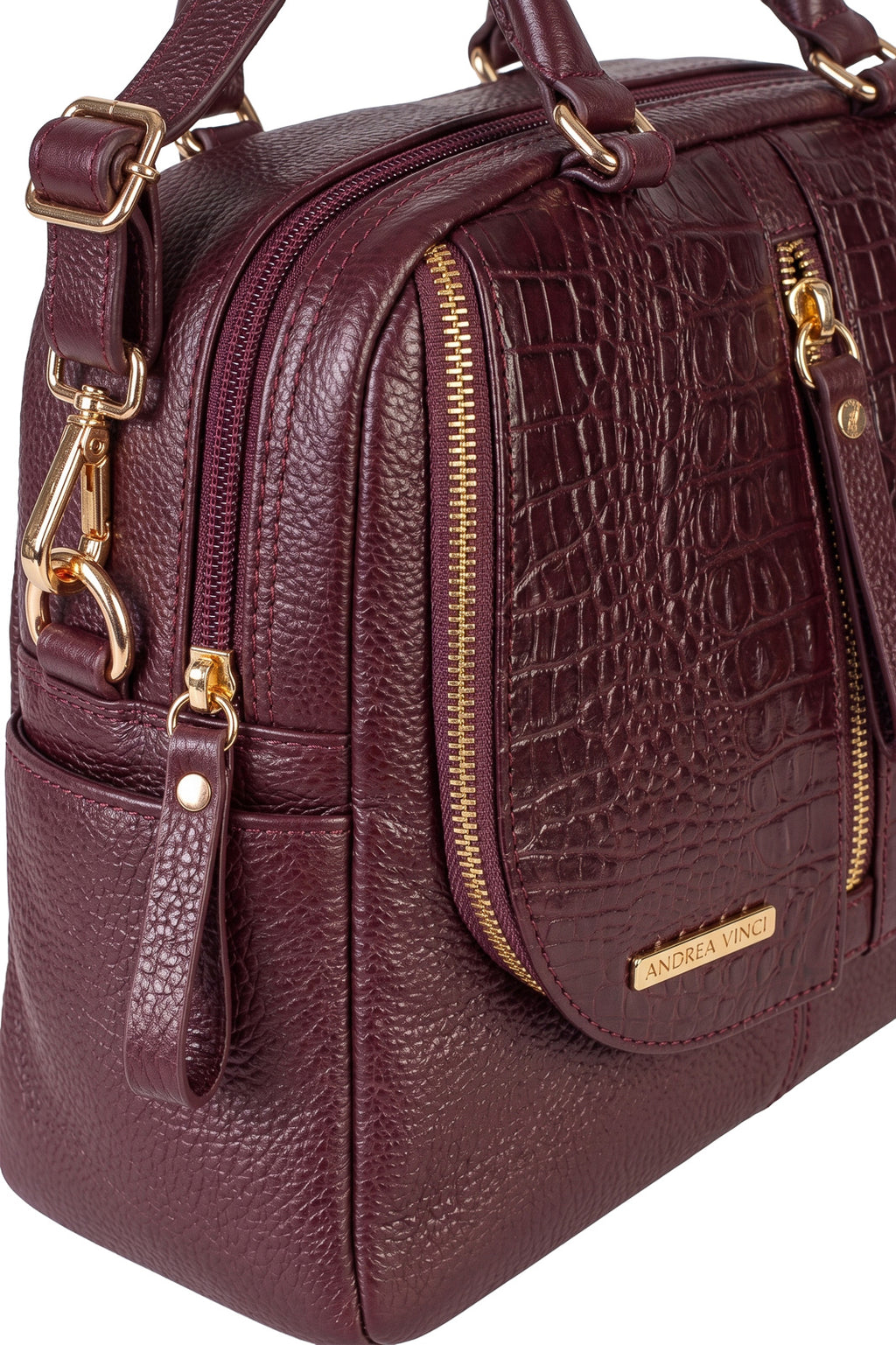 Bolsa mochila 2 em 1 em couro croco Marina