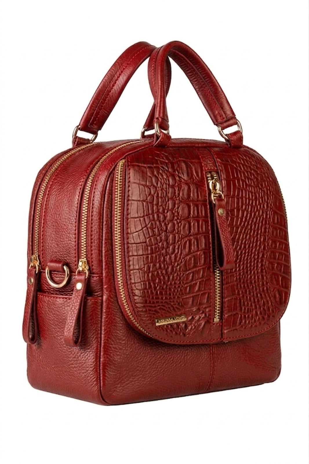 Bolsa mochila 2 em 1 em couro croco Marina