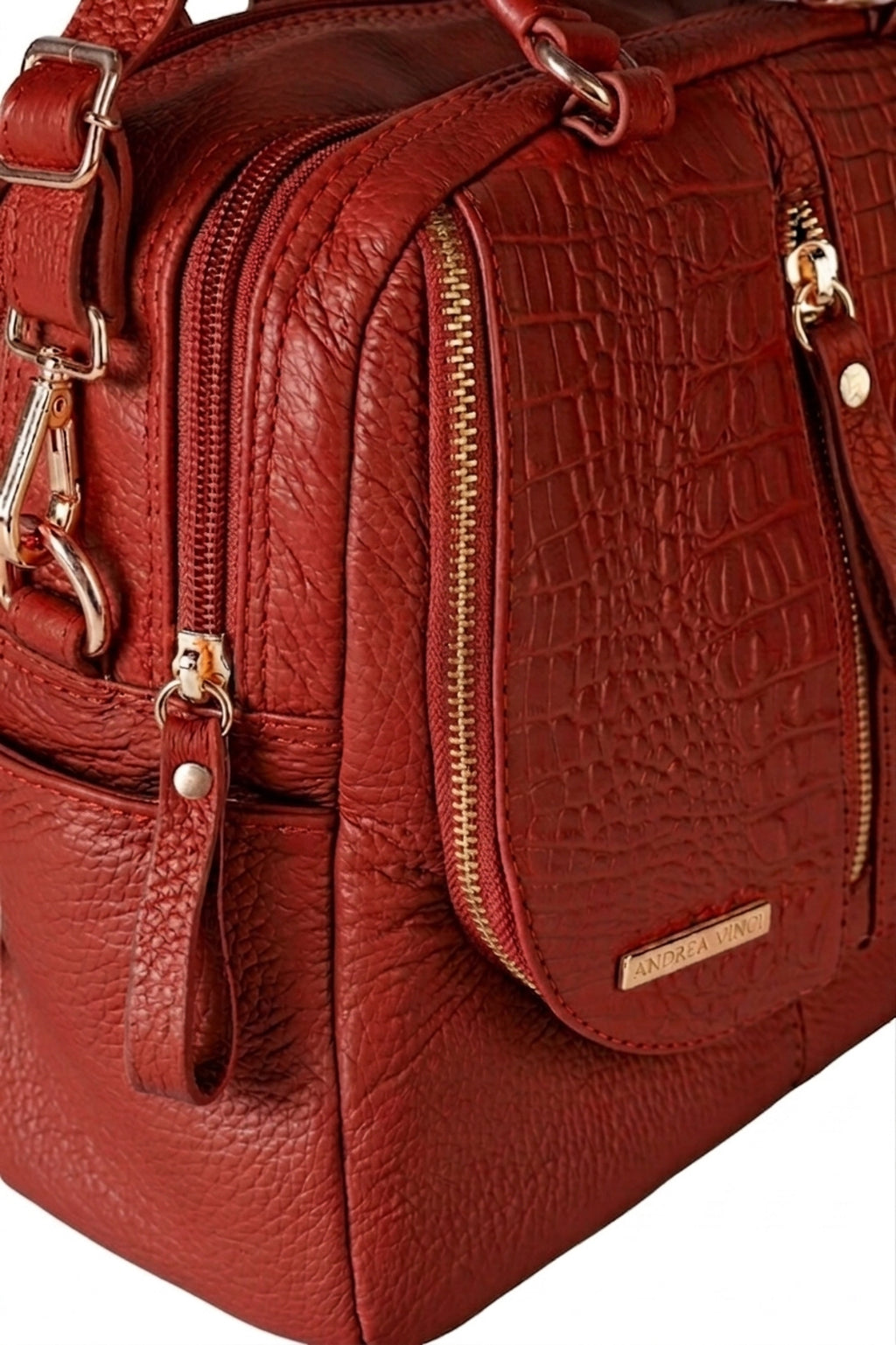 Bolsa mochila 2 em 1 em couro croco Marina