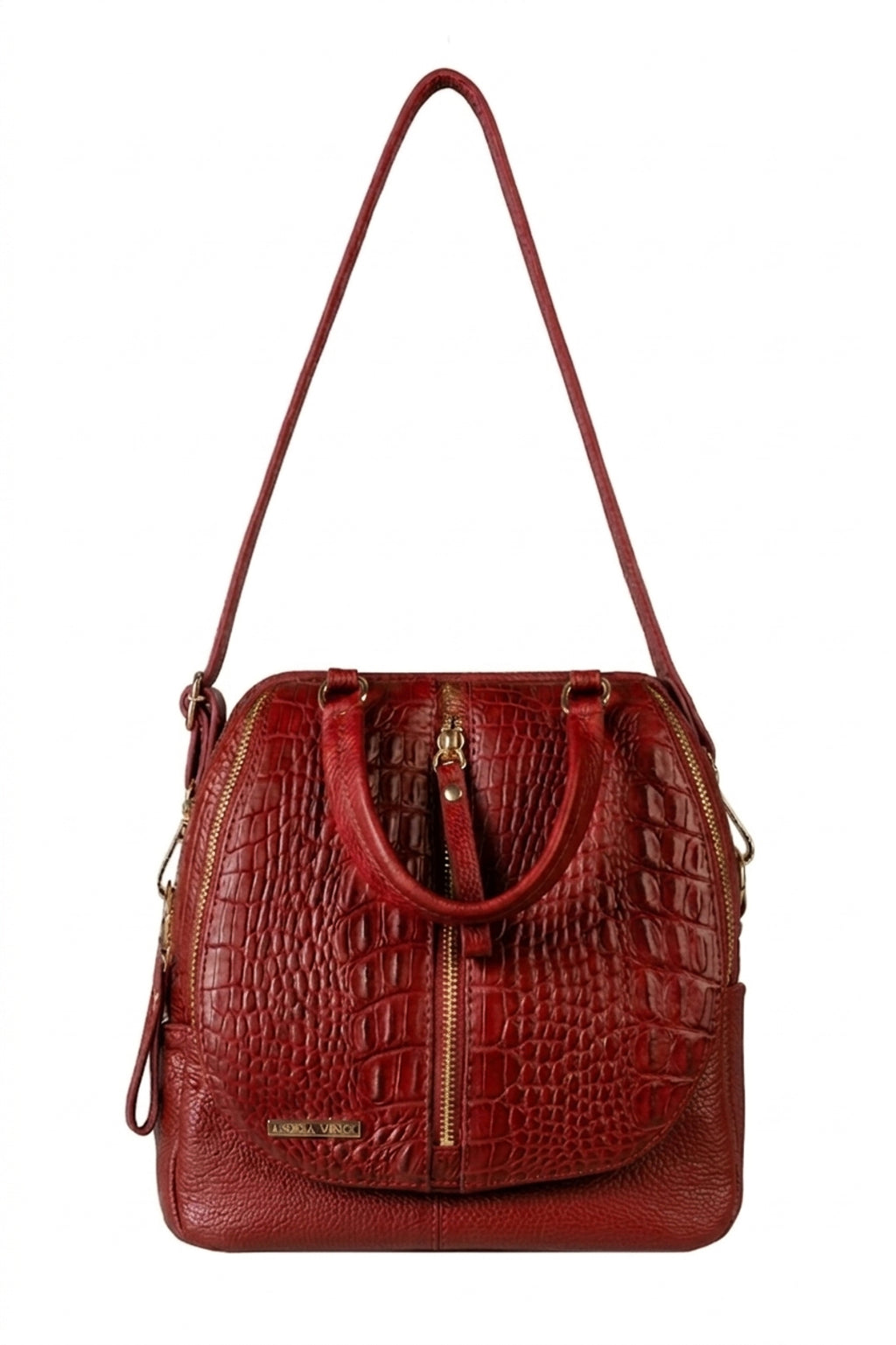 Bolsa mochila 2 em 1 em couro croco Marina