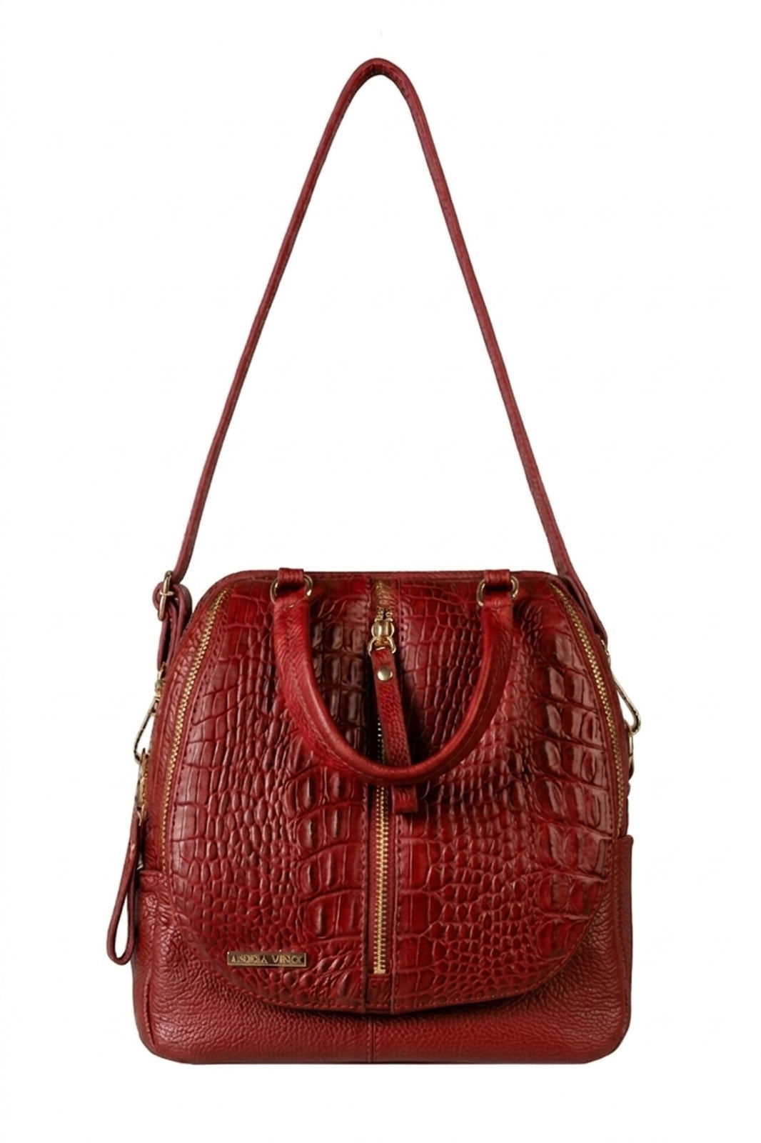 Bolsa mochila 2 em 1 em couro croco Marina