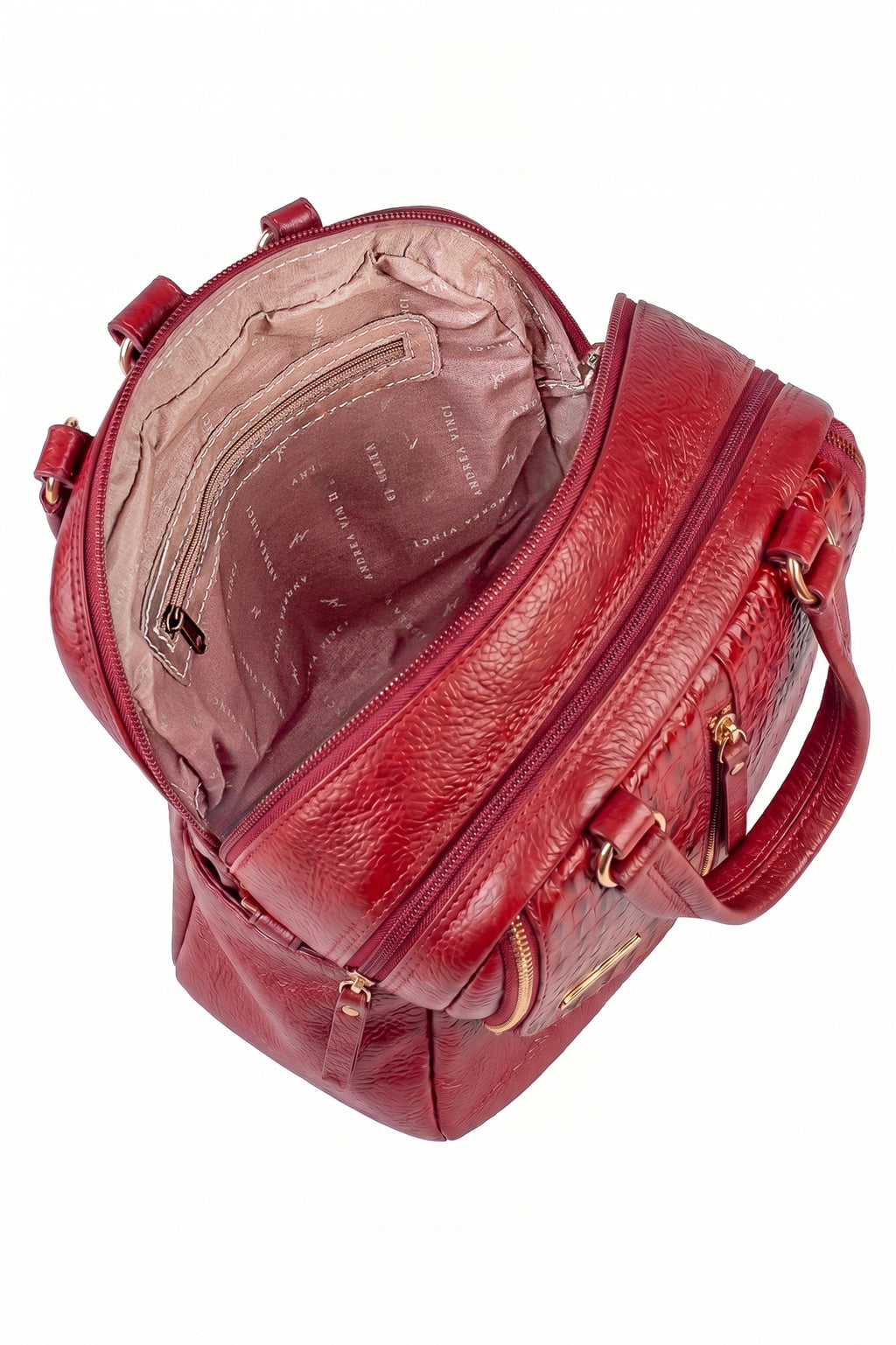 Bolsa mochila 2 em 1 em couro croco Marina