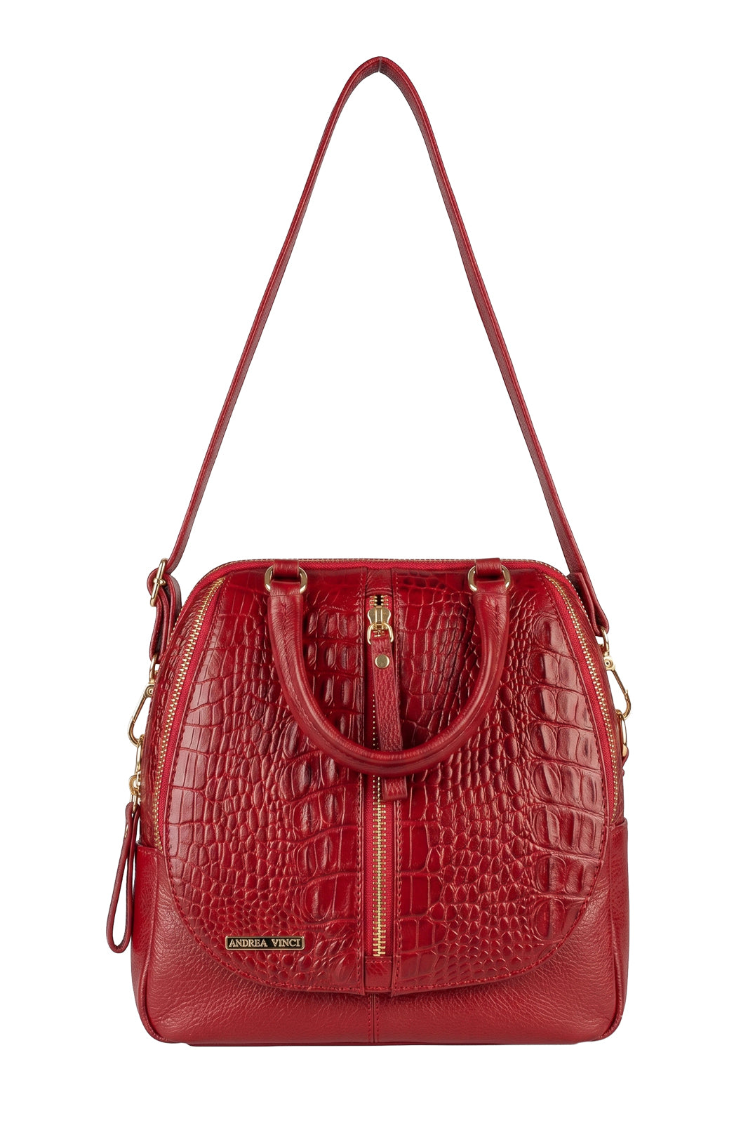 Bolsa mochila 2 em 1 em couro croco Marina