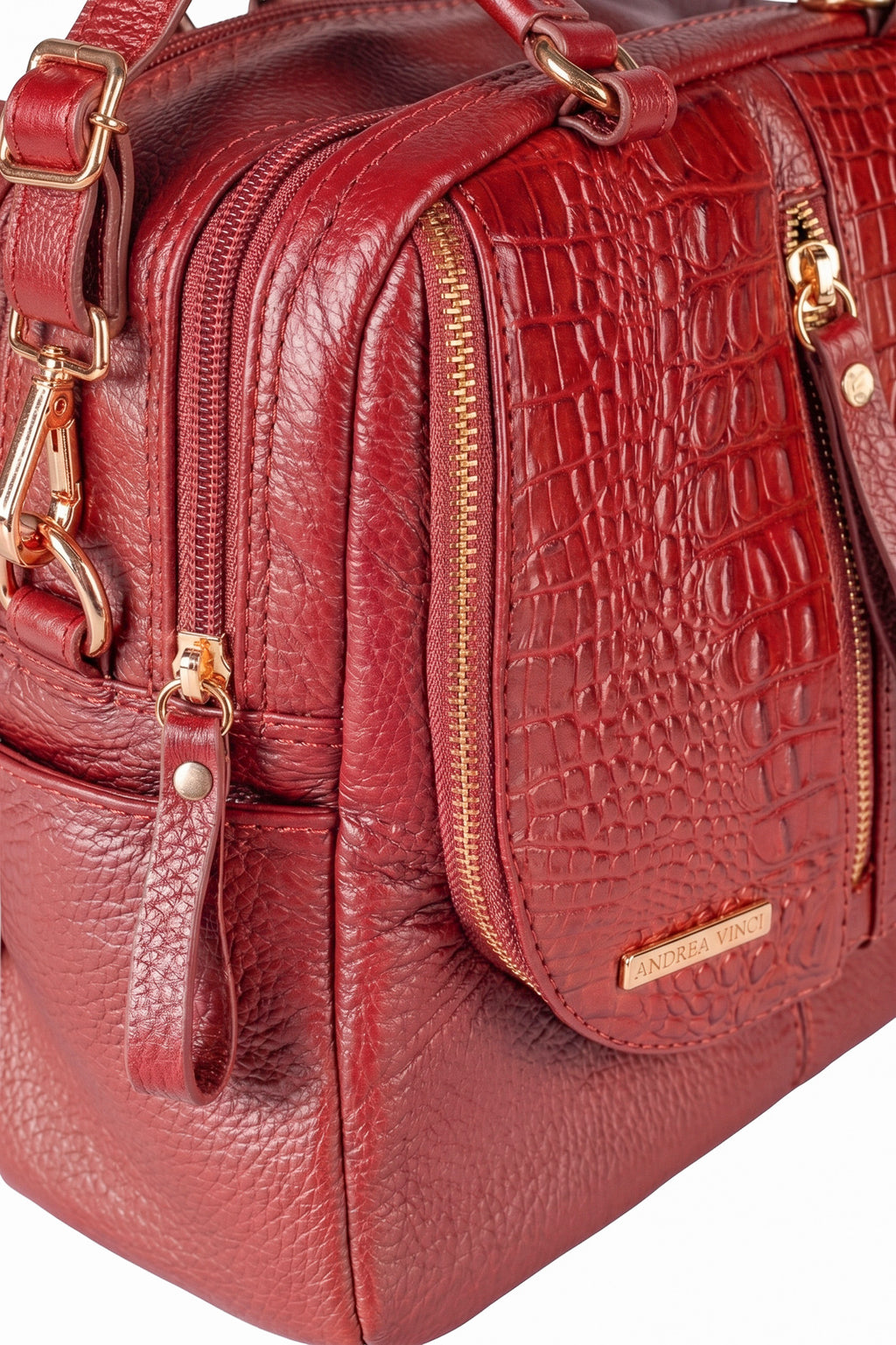 Bolsa mochila 2 em 1 em couro croco Marina