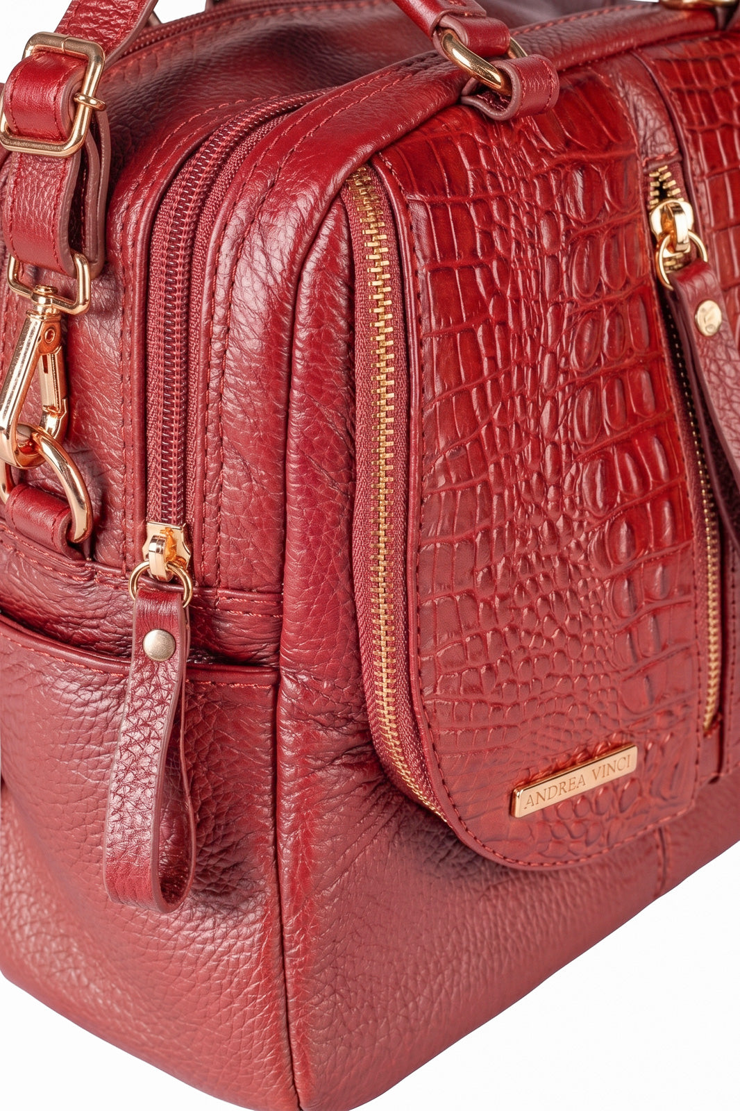 Bolsa mochila 2 em 1 em couro croco Marina