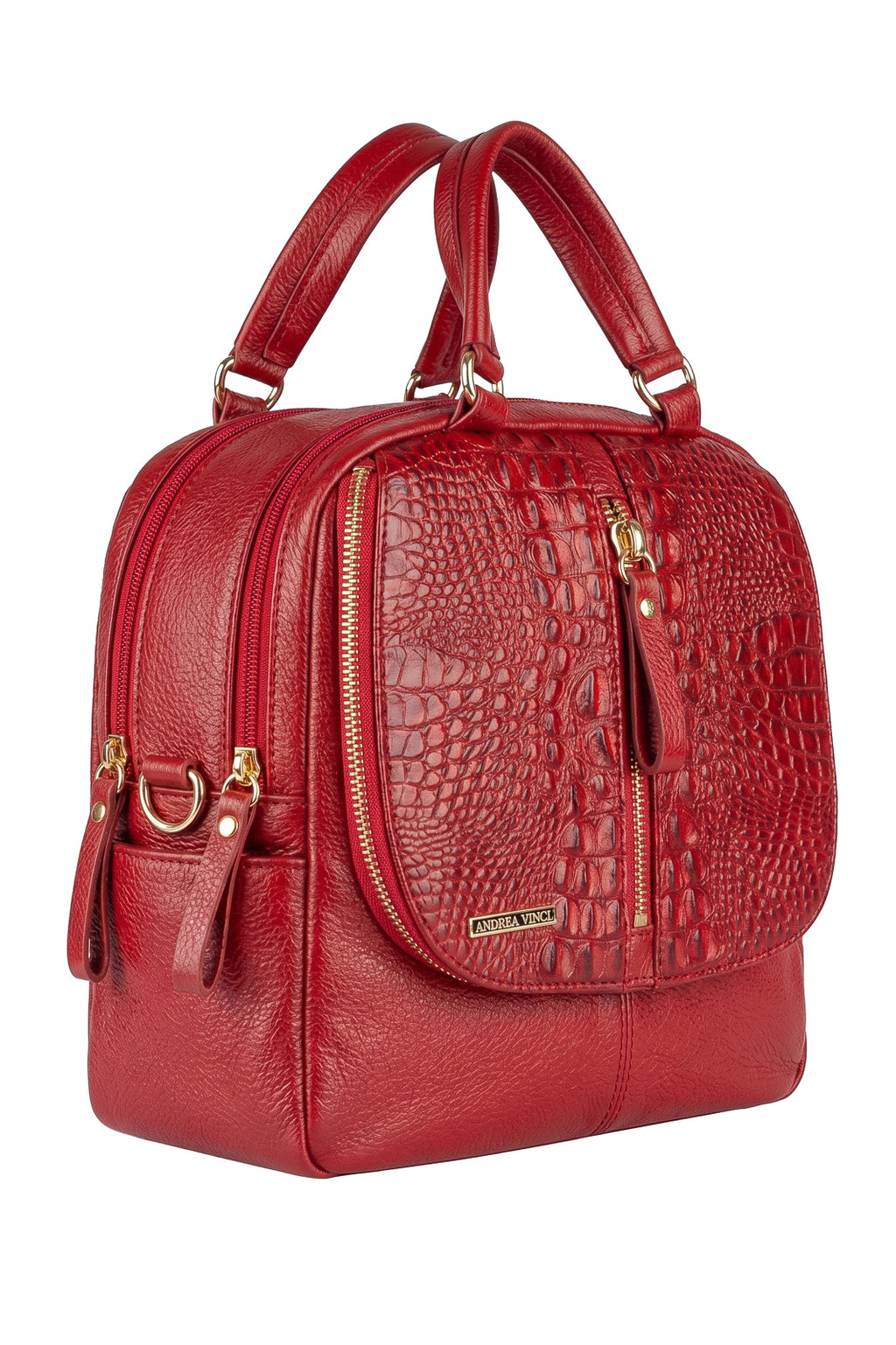 Bolsa mochila 2 em 1 em couro croco Marina