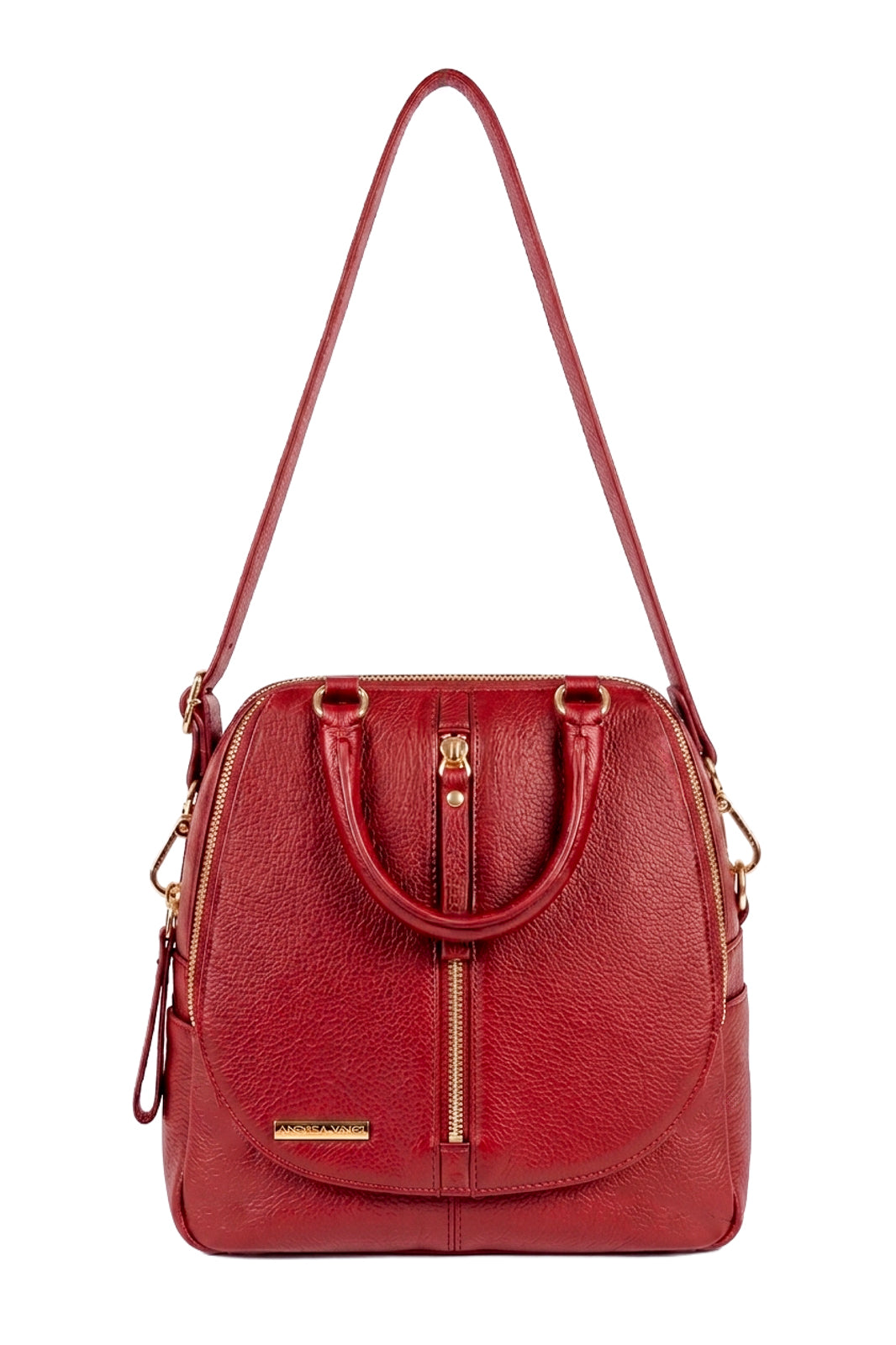 Bolsa mochila 2 em 1 em couro liso Marina